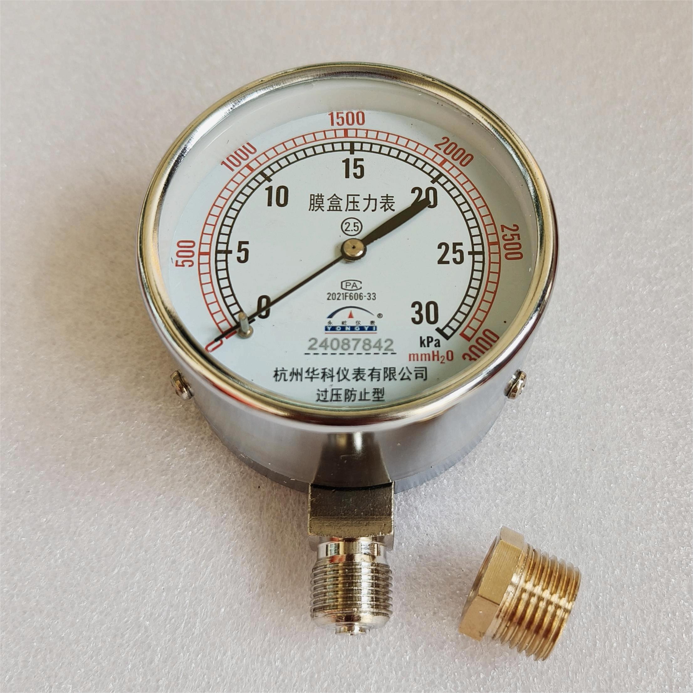 0-30kpa Stainless Steel Shock-Proof Pressure Gauge for Generator